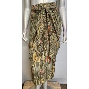 Salvatore Ferragamo Wrap Skirt Womens L 10 12 44 Silk Birds Butterfly Dragonfly